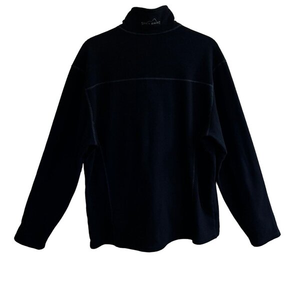 Eddie Bauer Mens Black Fleece Full Zip Jacket L Pockets Light Weight Logo READ - Picture 3 of 11